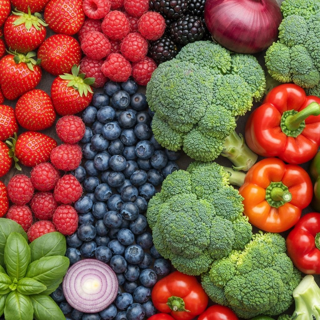 Colorful antioxidant-rich foods